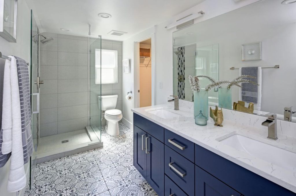 bathroom with walk in shower